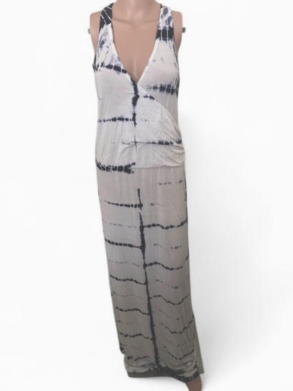 Hard Tail white and blue tie-dye maxi dress